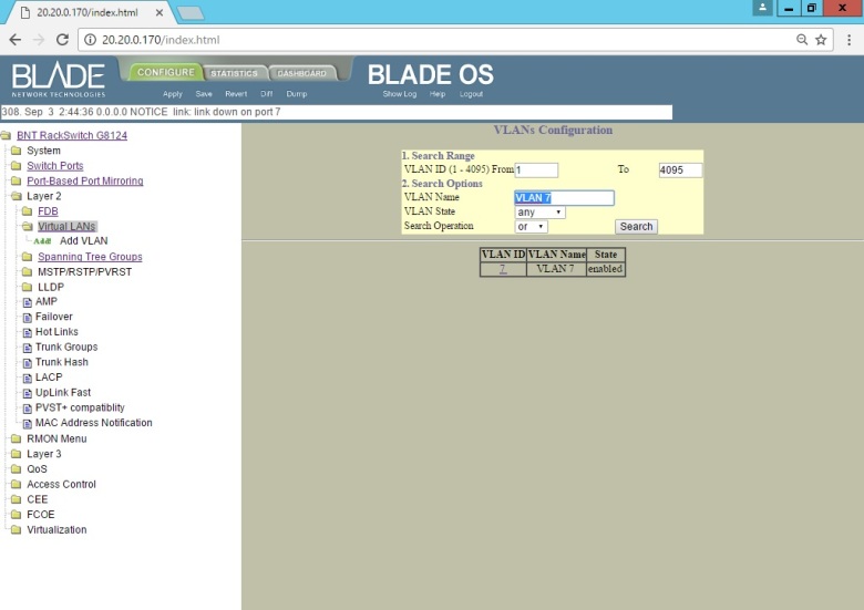 Set BLADE RackSwitch G8124 (delete VLAN) (2)